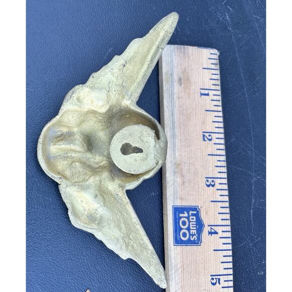 Vintage 5" Brass Cherub Angel with Wings Small Catholic Collectible Wall Hanging - Picture 3 of 3